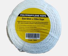 General purpose poly  Rope- 6mm / 220m - White