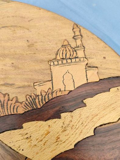 2 X Vintage Indian Rosewood Marquetry panels