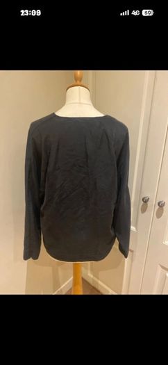 Cos silk black top size 10
