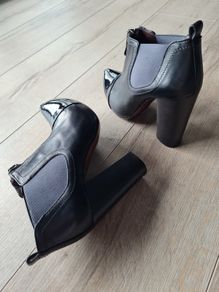 Jonathan Kelsey Black Patent Leather Ankle Boots