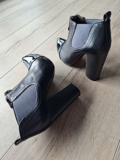 Jonathan Kelsey Black Patent Leather Ankle Boots