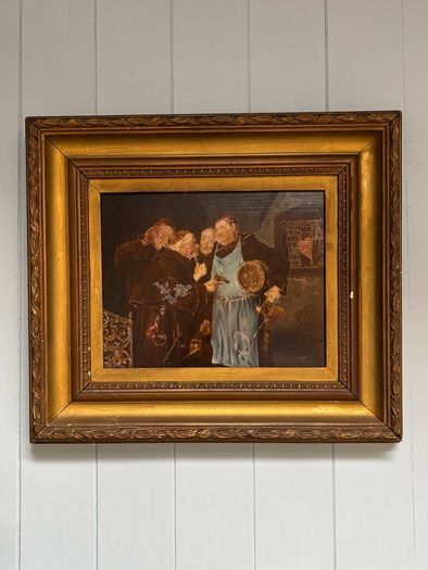 Painting oil on canvas Eduard Von Grutzner 1846-1925 unsigned Gold Gilt Frame