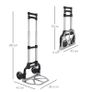 Aluminium Folding Hand Truck Trolley, Heavy Duty Foldable Sack Cart with Adjustable Telescoping Handle, 70KG Load Capacity Image 2