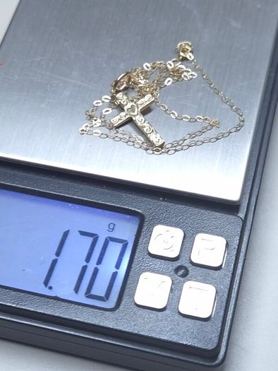 Vintage 9ct Gold Cross Necklace 375 Hallmarked Engraved Heart Pendant 46cm