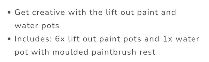 6 Non-Spill Paint Pots & Palette with 6 Lift Out Tubs