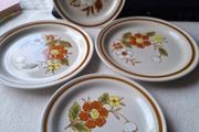 Vintage Mountain Wood Collection Stoneware Plates Set of 4 Japan