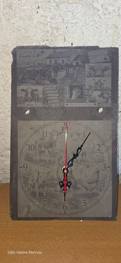 Irish Farm Life Slate Clock