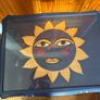 My handmade coffee table design " Golden Sun", blue with gold accents Image 6