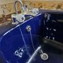 Vintage cast iron blue bath Image 7