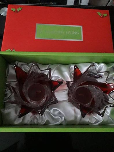 Kilkenny Glass Tealight Holders with 2 Tealights Boxed by Kilkenny Living/Final Price Drop
