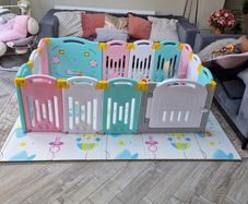 UANLAUO Foldable Baby Playpen Safety Play Yard for Toddler, Kids Activity Centre Indoor or Outdoor (14 Panel Multi)