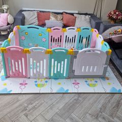 UANLAUO Foldable Baby Playpen Safety Play Yard for Toddler, Kids Activity Centre Indoor or Outdoor (14 Panel Multi)