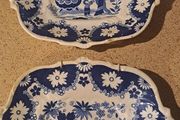 2 X Antique Oriental Plates Plus Figure