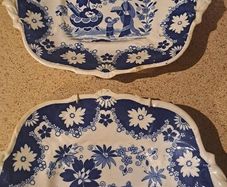 2 X Antique Oriental Plates Plus Figure