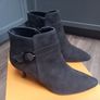 Black Suede Ankle Boots Image 3
