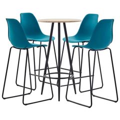 5 Piece Bar Set Plastic Turquoise