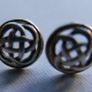 Vintage Triquetra Celtic Sterling Silver 925 Stud Earrings 1,61g Image 6