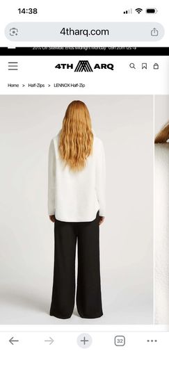 4th Arq Lennox Half Zip White Fleece