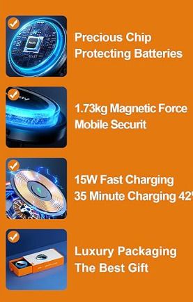 15W for Magsafe Car Charger,1,73 kg Magnetkraft, Qi Wireless Fast Magsafe Car Mount Magnetic Phone Holder,Compatible for iPhone 12/13/14/15/16 Pro Max Mini Plus & Samsung S23 [A28]