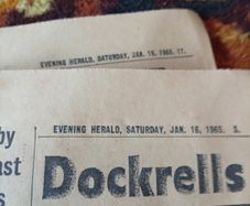 Vintage 1965 Evening Herald. Great for Framing (Showbands, Cinerama, classifieds, Ballyfermot)