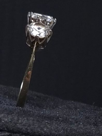 Vintage 9ct Gold Three Stone Ring Dublin Hallmark Size 51.5