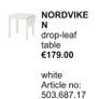 Ikea White Nordviken Drop-Leaf Table Image 4