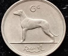 [#893..] - Ireland 1969 | Irish 6p | Six Pence | Wolfhound | KM.13a | Mint State