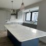 Quartz Kitchen island and counter tops with splashback
