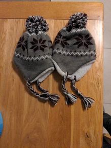 Twin woolly hats