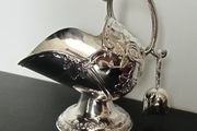 Silver plated sugar scuttle with scoop
