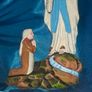 Antique Mid Century Catholic Altar Shadow Box Our Lady of Lourdes & St. Bernadette Postage available or Collection Image 3