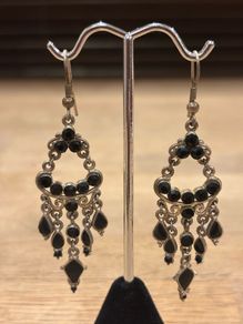 Vintage Black Jewelled Earrings