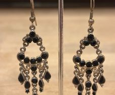 Vintage Black Jewelled Earrings