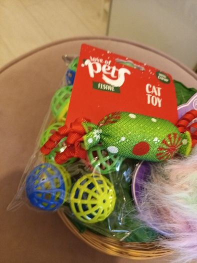 Christmas cat hamper of toys