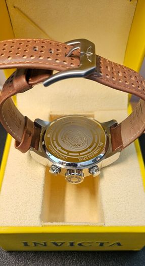 Invicta chronograph S1 rally Silver & brown watch men