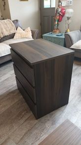 Quality 3 Drawer Wallnut Coloured Unit