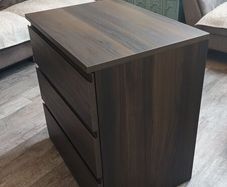 Quality 3 Drawer Wallnut Coloured Unit