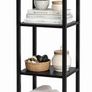 4 Tier Shelving Unit Slim Black Freestanding Storage Shelves for Home Office  Bathroom  MDF Wood Tall Shelving Unit. Storage Utility Storage Free Standing Shelf Organiser Black Image 3