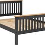 Monaco 4'6" Bed High Foot End Grey/Oak Effect Image 2