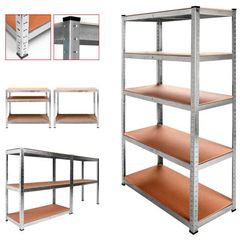 Galvanized metal shelf 875kg 5 Baldas 180x90x40cm Ideal garage