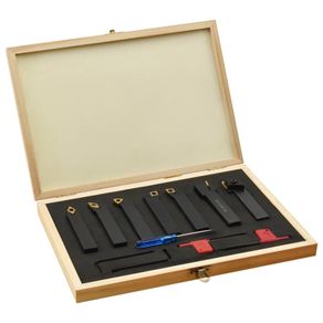 12 Pieces Indexable Turning Tool Set 16x16 mm 115 mm