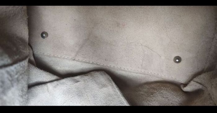 Reversible Genuine Pebbled Leather & Suede Tote / Sack Bag