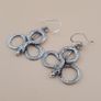 Antique Style Brass Snake Dangle Earrings Image 6
