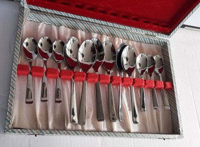 vingtage sheffield 12 spoons set in original case from 70's