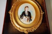 Antique framed portrait on porcelain