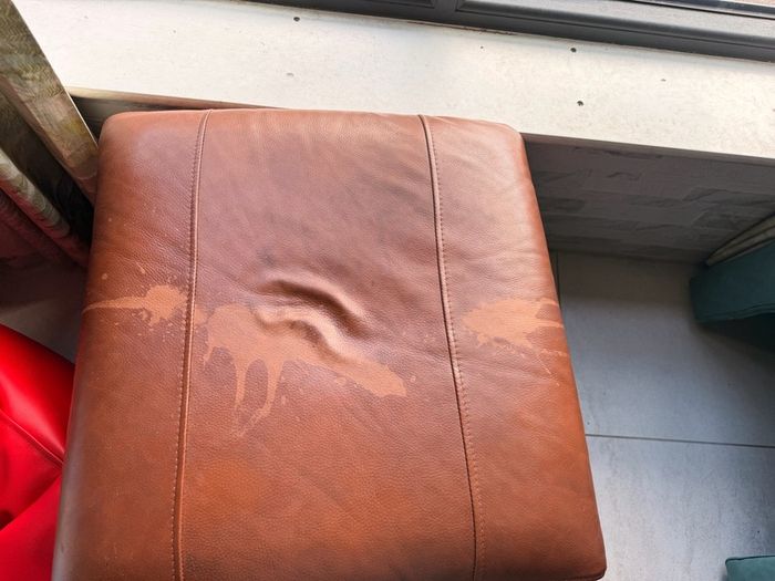 Complete brown leather living room set
