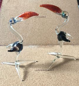 Pair Glass Toucans