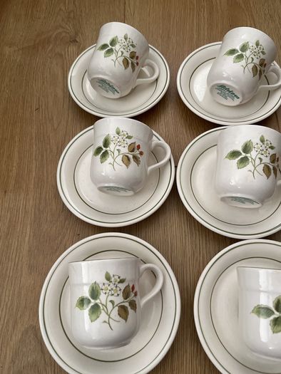 Vintage Arklow Pottery Honey Stone 6 Cups& Saucers