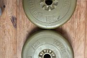 York Barbell Vintage Gold Vinyl Standard Weight Plates Pair (2 x 4.5kg / 10lb)