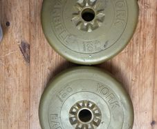 York Barbell Vintage Gold Vinyl Standard Weight Plates Pair (2 x 4.5kg / 10lb)